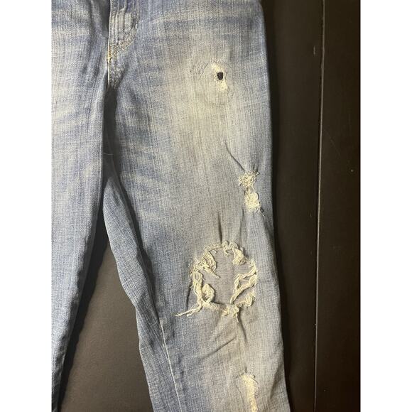 Vintage Women’s Guess Skinny Mid Distressed Patched Jeans Size 26x31 - Picture 4 of 12